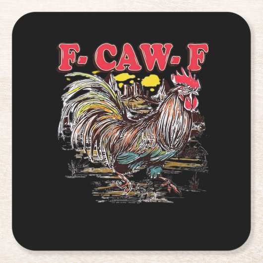 F-Caw-F ひよこ モアナ ニワトリ クラシック 楽しい グラフィック スクエアペーパーコースター (正面)