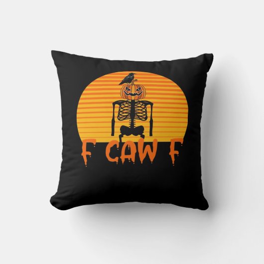 F-Caw-F カラスのクラシックな美意識のカジュアル クッション (正面)