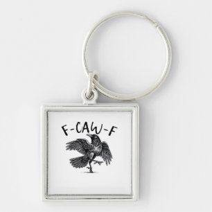 F Caw F カラスのレトロクラシックスタイル キーホルダー