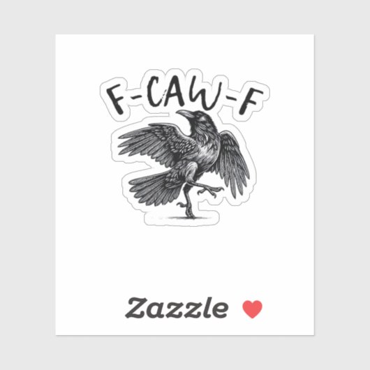F Caw F カラスのレトロクラシックスタイル シール (シート)