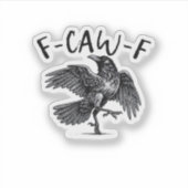 F Caw F カラスのレトロクラシックスタイル シール (正面)