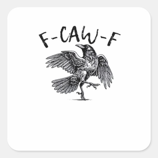 F Caw F カラスのレトロクラシックスタイル スクエアシール (正面)