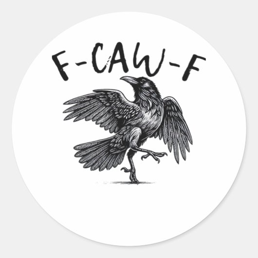 F Caw F カラスのレトロクラシックスタイル ラウンドシール (正面)