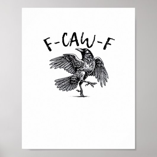 F Caw F カラスのレトロクラシックデザイン ポスター (正面)