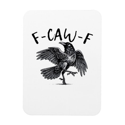 F Caw F カラスのレトロクラシックデザイン マグネット (縦)