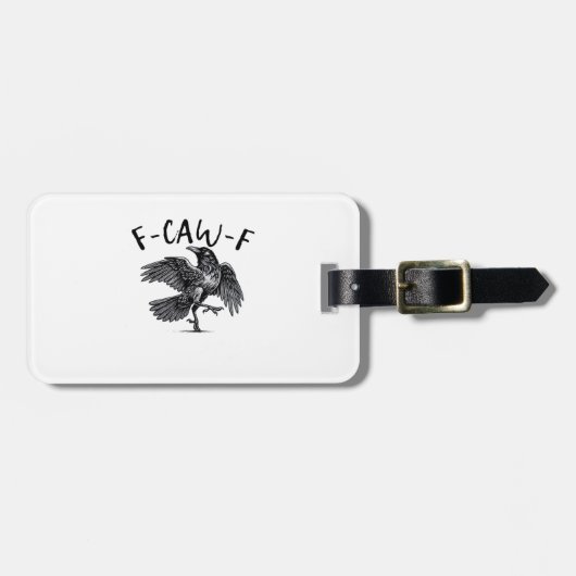 F Caw F カラスのレトロクラシックデザイン ラゲッジタグ (正面横)