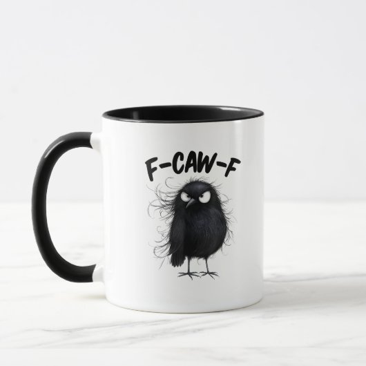 F-Caw-F カラスのワシ ユーモラスな鳥 鳥好き クリエイティブなスタイル マグカップ (左)