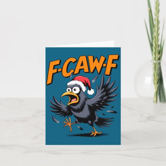F-caw-f カラスの引用 Meme - おかしい クリスマス 鳥 カード (正面)