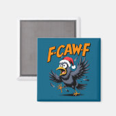 F-caw-f カラスの引用 Meme - 楽しいクリスマスのワタリガラス 幽霊 マグネット (正面/裏面)