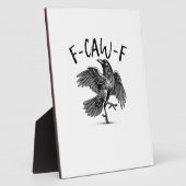 F-Caw-F カラスの面白コミカルデザイン ハロウィン 気軽なファッション フォトプラーク (側面)