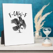 F-Caw-F カラスの面白コミカルデザイン ハロウィン 気軽なファッション フォトプラーク (側面)