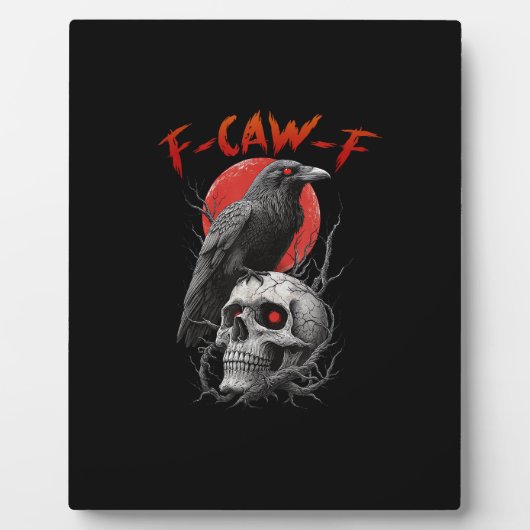 F-Caw-F カラスの面白デザイン フォトプラーク (正面)