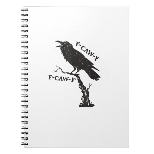 F-Caw-F カラス パロディ おもしろ 鳥 鳴き声 グランジ 面白 ノートブック (正面)