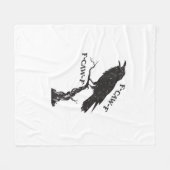 F-Caw-F カラス パン 可笑しい 鳥 鳴き声 グランジ クリエイティブ フリースブランケット (正面(横))