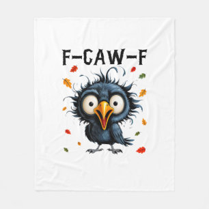 F-Caw-F カラス パン 可笑しい 鳥 鳴き声 グランジ ハロウィン フリースブランケット