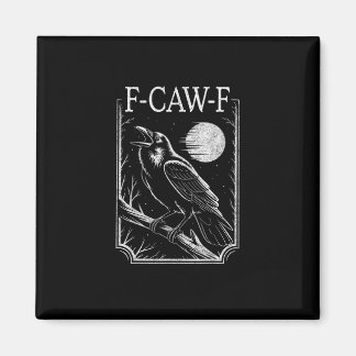 F-Caw-F カラス ミニマル – レトロゴシック 鳥 おもしろ ラベン マグネット