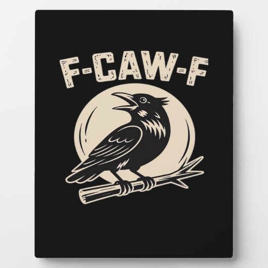 F-Caw-F カラス レイヴン ヴィンテージスタイル フォトプラーク (正面)
