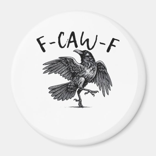 F Caw F カラス レトロ クラシックスタイル マグネット (正面)