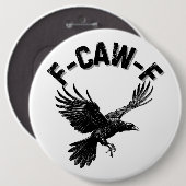 F CAW F カラス 缶バッジ (正面&裏面)