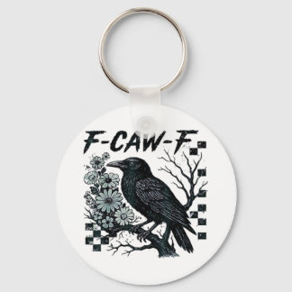 F-Caw-F カラス 鳥 レトロ クラシック キーホルダー