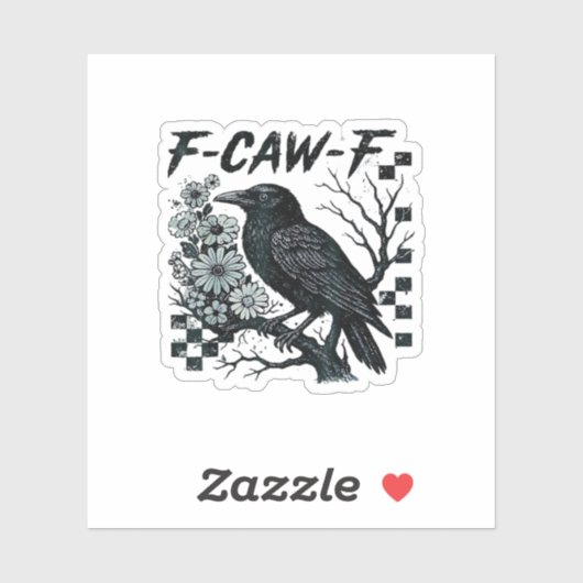 F-Caw-F カラス 鳥 レトロ クラシック シール (シート)