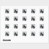 F-Caw-F カラス 鳥 レトロ クラシック スクエアシール (シート)