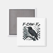 F-Caw-F カラス 鳥 レトロ クラシック マグネット (正面/裏面)