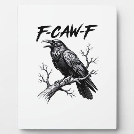 F-Caw-F カワイイ・レイヴン・ダジャレ F-Caw-F クリエイティブ グラフィック フォトプラーク (正面)