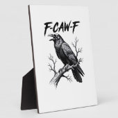 F-Caw-F カワイイ・レイヴン・ダジャレ F-Caw-F クリエイティブ グラフィック フォトプラーク (側面)