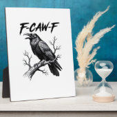 F-Caw-F カワイイ・レイヴン・ダジャレ F-Caw-F クリエイティブ グラフィック フォトプラーク (側面)