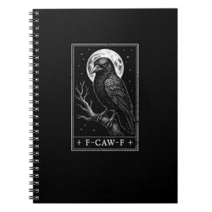F-Caw-F カードのカラス おもしろハロウィーン ビンテージ風デザイン 裏面 ノートブック