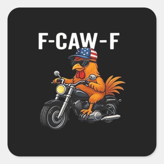 F-Caw-F クラシックチキンの美学 グラフィック スクエアシール (正面)