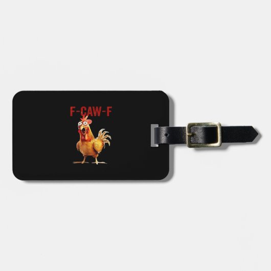 F-Caw-F クラシックヴィンテージアートニワトリ ラゲッジタグ (正面横)