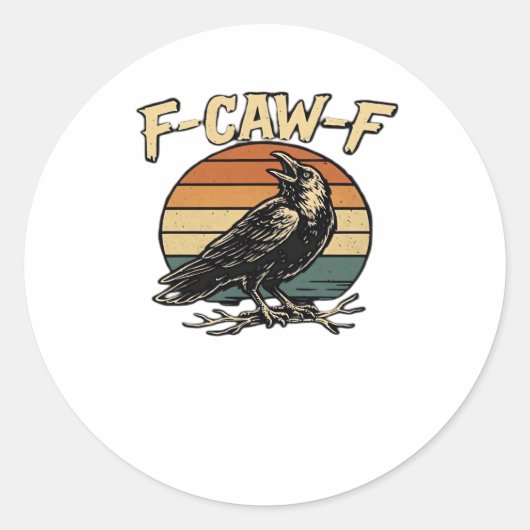 F-Caw-F クラシック ビンテージ アート ラウンドシール (正面)