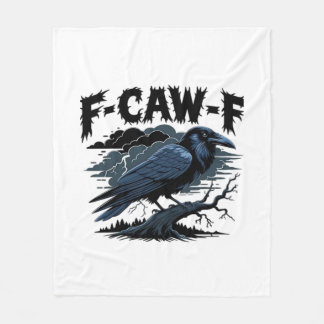 F-Caw-F クラシック ビンテージ グラフィック フリースブランケット