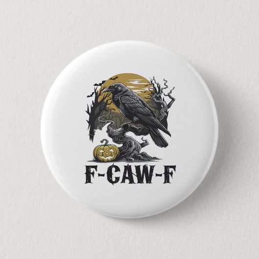 F-Caw-F クラシック ミニマル デザイン 缶バッジ (正面)