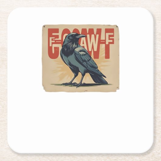 F-Caw-F クラシック ユニーク スクエアペーパーコースター (正面)