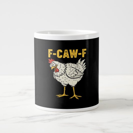 F-Caw-F クラシック レトロ クール チキン ジャンボコーヒーマグカップ (正面)