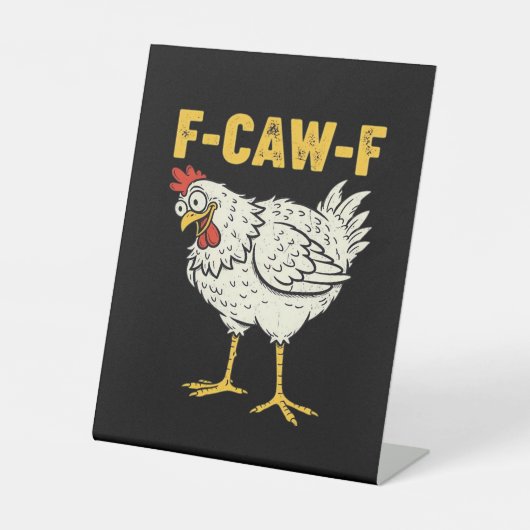 F-Caw-F クラシック レトロ チキン クール 台座サイン (正面)