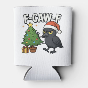 F-caw-f クリスマスのワタリガラス カラス クリスマスツリー Meme 缶クーラー