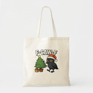 F-caw-f クリスマスのワタリガラス カラス Xmasツリー ミーム トートバッグ