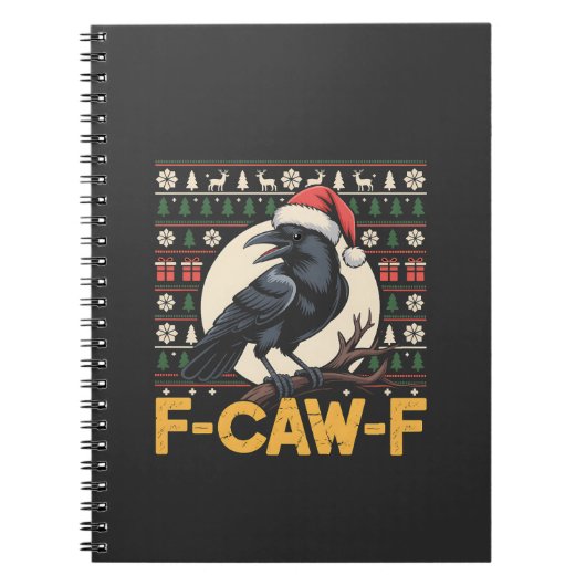 F-Caw-F クリスマスセーター ラベン クリスマス 丑い服 ノートブック (正面)