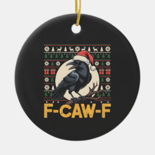 F-Caw-F クリスマスセーター ルーギー レイヴン Xmas セラミックオーナメント