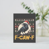 F-Caw-F クリスマスセーター 鳥モチーフ メリークリスマス シーズンポストカード (スタンド正面)