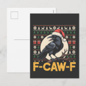 F-Caw-F クリスマスセーター 鳥モチーフ メリークリスマス シーズンポストカード (正面/裏面)