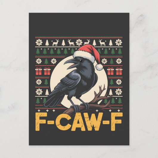 F-Caw-F クリスマスセーター 鳥モチーフ メリークリスマス シーズンポストカード (正面)