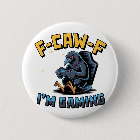 F-Caw-F ゲーミング フニィ レイヴン・クロウ・ミーム   缶バッジ (正面)