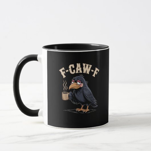 F Caw F コーヒーからす ゴシック レイヴン おもしろ ハロウィン マグカップ (左)