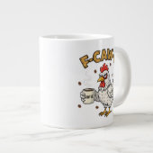F-CAW-F コーヒー好きなニワトリ、面白いFCAWFの鳥 ジャンボコーヒーマグカップ (正面右)