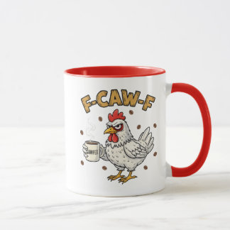 F-CAW-F コーヒー好きなニワトリ、面白いFCAWF鳥 マグカップ
